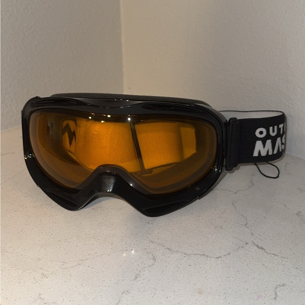 Black and Orange Ski Goggles